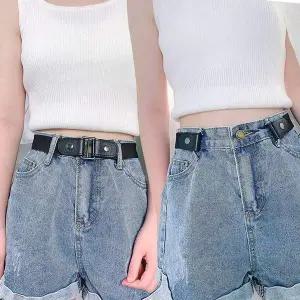 남성 여성 청바지 면바지 버클 없는 밴딩 히든 벨트