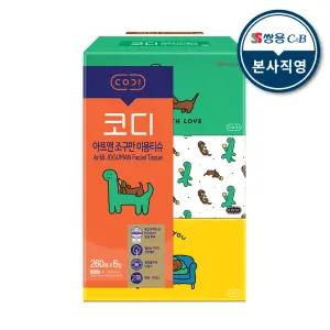 코디 아트앤 조구만 미용티슈 260매 6입 1팩
