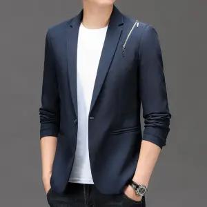 남사친 하프 미니 캐주얼 정장 슬림 코트 한 봄가을 솔리드 남자코트 원템3