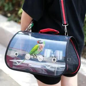 앵무새 이동식 가방 휴대용 이동 산책 외출용품 나무 스텐 이동장 케이지 투명 중소형 조류