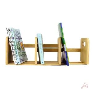 원목책꽂이 길이조절 3단 나무 책꽂이 정리함