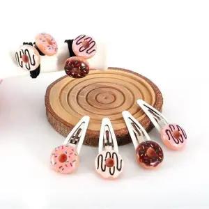 [아랑로랑] 도너츠 똑딱핀 헤어핀 방울 세트