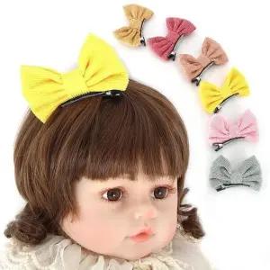 [아랑로랑] 골덴스퀘어리본 집게핀 헤어핀