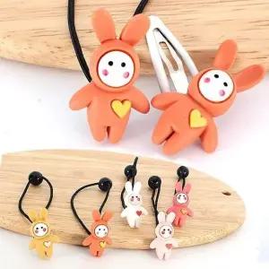 [아랑로랑] 콩닥토끼 헤어방울 똑딱핀 헤어핀