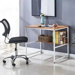 더크린 하단선반 책상 800x600화이트 책상 테이블 타원책상