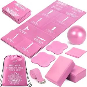 2팩 요가 블록과 스트랩이 있는 여성용 ViraAxis 접이식 매트 및 세트 가방이 얇은 논 슬립 필라테스