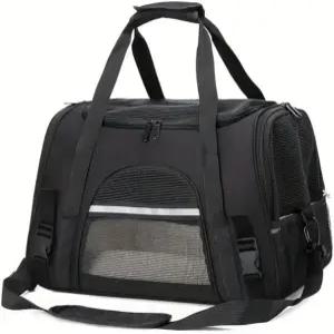 QQ르 캣 캐리어 반려견 반려동물 항공사 승인 고양이 및 소형견용 소프트 사이드 백 최대 15파운드 접이식