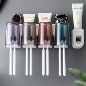 욕실 선반 칫솔 걸이 양치컵 치약짜개 면도기 거치대