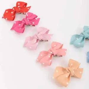 미니 러블리 리본 도트 컬러 집게핀 악어핀 10Colors