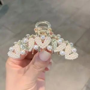 하트 진주 반머리 집게핀 반묶음집게핀 헤어집게 미니 올림머리