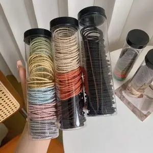 대용량 데일리 꽈배기 컬러 머리끈 100개 여성 어린이