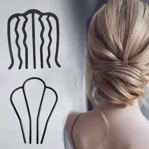 간편 똥머리 올림머리 고정헤어핀 뒤꽂이 U자 비녀핀 여성 헤어핀
