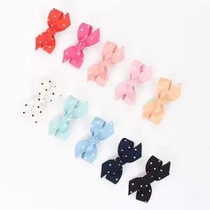 미디움 도트 러블리 파스텔 컬러 리본 집게핀10Colors