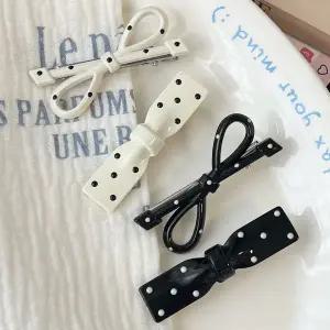 옆 앞 잔 머리 고정 삔 도트 리본 예쁜 집게 핀 4개 미니집게핀