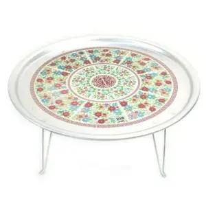 찻상 레트로 원형 다과상 58cm 양은 밥상