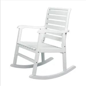 조나단 Y RCK101C 캐리 모던 슬랫백 300파운드 지원 아카시아 우드 파티오 야외 흔들의자 정원 잔디 뒷마당