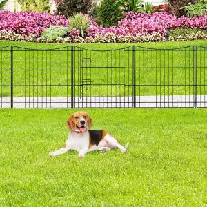 인조펙시 정원 울타리 6 패널 11.8피트(L)×24인치 H 장식 5 1 게이트 녹슬지 않는 금속 와이어 마당 야외