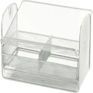 서랍이 있는 Safco Onyx 전화 및 유틸리티 트레이 데스크톱 정리함 내구성 강철 구조 실버