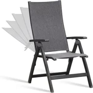 선에어즈 접이식 의자 실내 및 실외 발코니 파티오 현관 정원 잔디밭 수영장 편안한 블랙 휴대용 아늑한