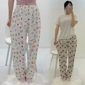 말랑팡팡잠옷바지 파자마 홈웨어 수면바지 꾸안꾸룩 (HSJ-WFI7QWH)