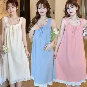 여성 시원한 리본 민소매 홈웨어 잠옷 URK-304 (HSJ-WE62E3A)