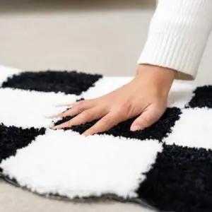 (옵션 단품)60x40 체스판 흑백 체커보드 러그 발매트 욕실 입구 방문 베란다 인테리어 발판 깔개