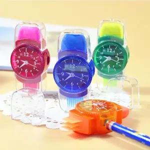 (색상 연필깎이 KGD02566)연필깎이 시계 지우개 브러시 펜 커터 학교 사무 용품