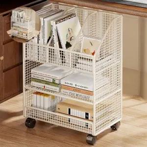 선반 이동식 북카트 철제 3칸 책꽂이 북트롤리 수납함