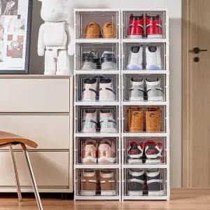 신발정리함 6단 투명 수납 케이스 조립식 신발보관함