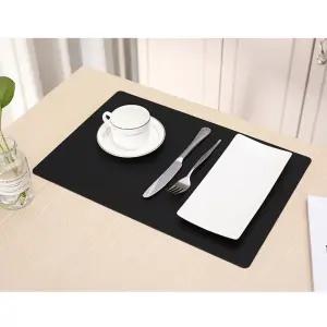 모던 양면 가죽 테이블매트(블랙+레드) 식탁 데코매트 테이블매트 식탁매트