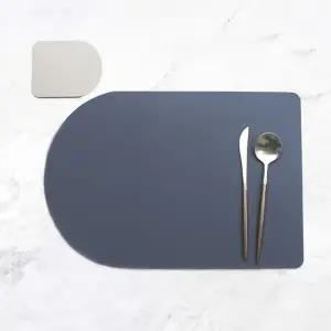 모던홈 양면 가죽 식탁매트+컵받침 데코매트 식탁매트 테이블매트