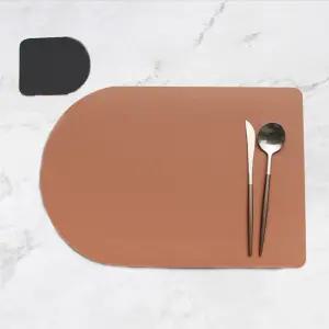 모던홈 양면 가죽 식탁매트+컵받침 테이블 주방매트 식탁매트 테이블매트