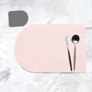 모던홈 양면 가죽 식탁매트+컵받침 주방데코매트 식탁매트 테이블매트