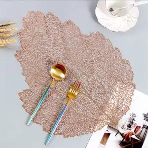 테이블데코 나뭇잎 식탁매트 2p(로즈골드) 테이블매트 식탁매트 테이블매트