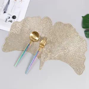 테이블데코 은행잎 식탁매트 2p(골드) 주방테이블매트 식탁매트 테이블매트