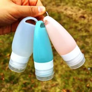 3컬러 고리형 실리콘공병 소분 40ml 용기 여행용공병 젤리공병 소분용기