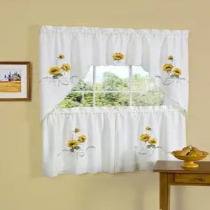 ACHIM 장식 티어 및 스웨그 창문 커튼 세트 - 폭 58인치 길이 36인치 햇빛 주방 침실 거실 식당 홈 데코용