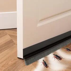 도어 드래프트 스토퍼 하단 씰 - 브러시 고무 차단기 포함 39인치 외부 스윕 바람 소리 방지 겨울 추위