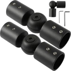 1인치 베이 창문 커튼봉용 헤비 듀티 힌지 엘보우 커넥터 커튼봉 코너 블랙 색상 2개 세트