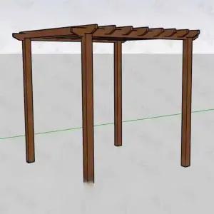 조립식 파고라 원목 바베큐장 정자 방갈로 캐노피 길이2 폭2 높이2.6m