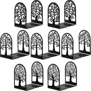 선반용 해피하피 장식 북엔드 무거운 책용 7쌍 메탈 홈 오피스 라이브러리용 블랙 북 스토퍼 6.9 x 4.7 3.5