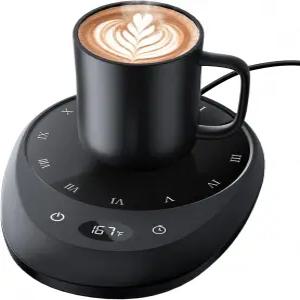 책상용 MEION 커피 머그잔 워머 컵 4가지 온도 설정 및 1-12시간 타이머 자동 차단 기능이 있는 스마트