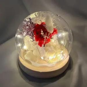 ( )원형 카네이션 무드등 레드 인테리어 조명 선물