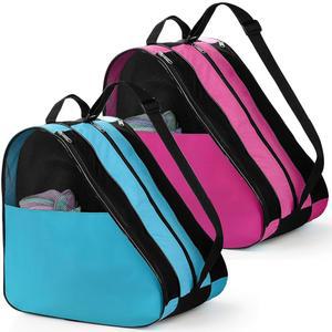 TOPZEA 2팩 롤러 스케이트 가방, 어깨끈 조절 가능한 옥스포드 천 아이스 스케이트 보관 가방, 피겨 스케이팅 신발 운반 가방 롤러 블레이드 용기, 롤러 스케이트 액세서리