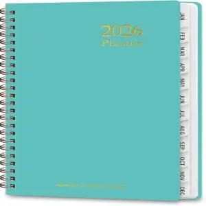 2026 플래너 주간 및 월간 캘린더 학술 일일 의제 2026년 1월 - 12월 사무용품 학용품용 하드커버 기획