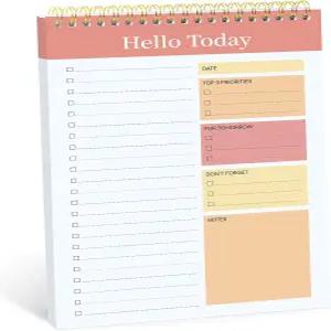 Taja To Do 목록 메모장 - 52장의 작업용 노트 9.8인치 x 6.5인치 날짜가 지정되지 않은 일일 플래너로