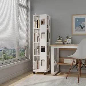 이동식 회전책장 철제 책꽂이 선반 수납장 책장 바퀴