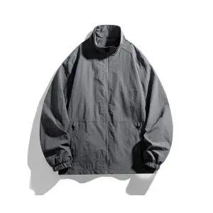 EAMT 남성용 가을 캐주얼 얇은 바람막이 차이나 재킷 야상 프린트 YJ3