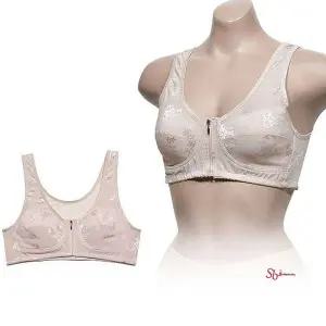 쿨샵 앞지퍼 노와이어 자가드 런닝형 B컵 브라lmn273