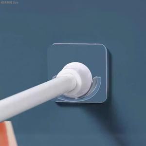 강력한 커튼 로드 브래킷 거치대 후크, 벽 접착식 욕실 샤워 장력 리테이너, 옷장용 드릴링 스틱 없음